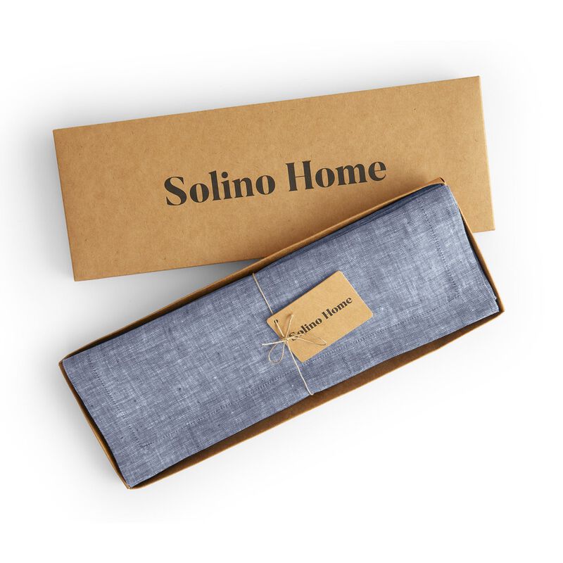 Solino Home 100% Pure Linen 14 x 19 Inch Placemats Set of 4 | Athena