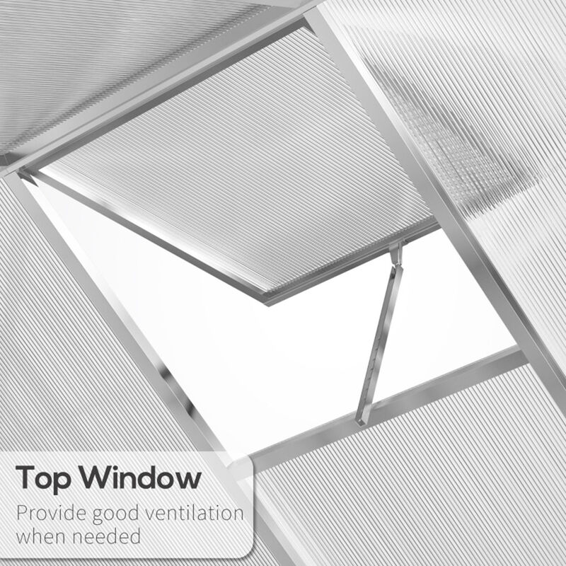 Greenhouse with Roof Vent Weather-Resistant Plant House for Optimal Ventilation & Growth