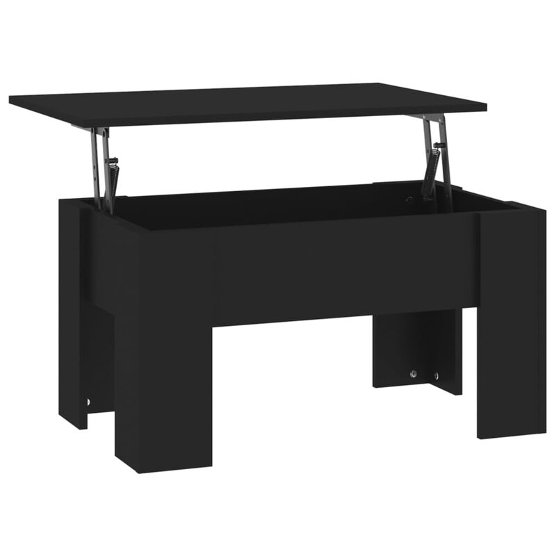vidaXL Coffee Table Black 31.1"x19.3"x16.1" Engineered Wood