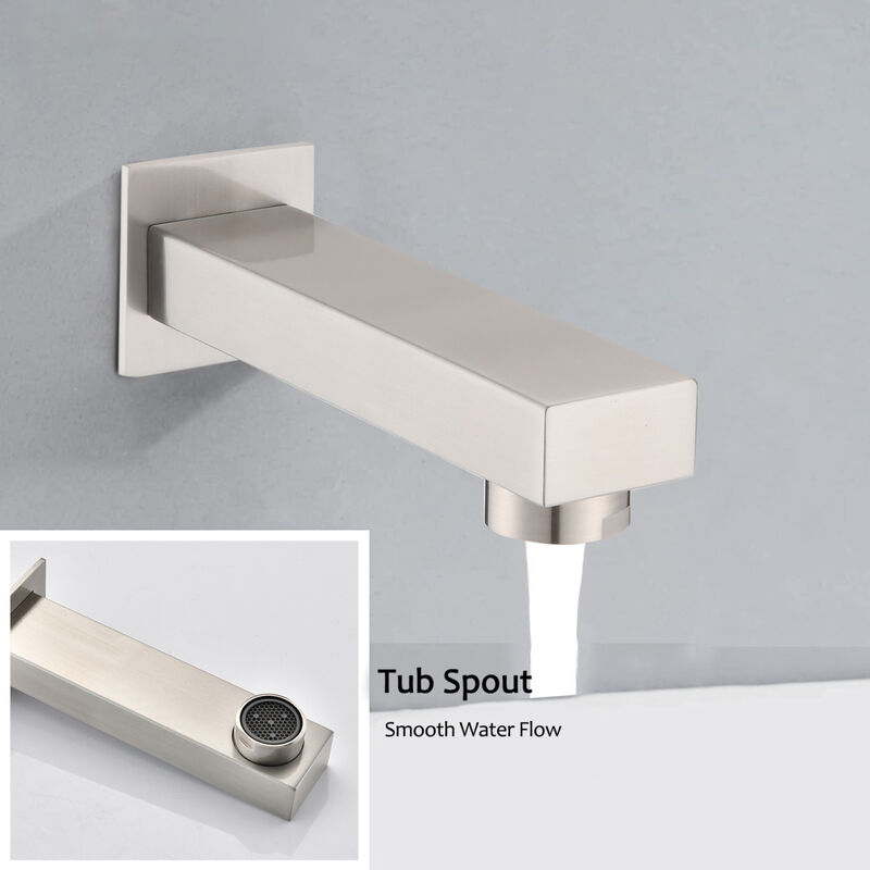Brushed Nickel Shower System 10 Inch Brass Bathroom Deluxe Rain Mixed Shower Combination Set