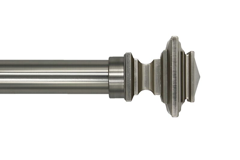 Linen Avenue Metal Square Double Window Curtain Rod Set