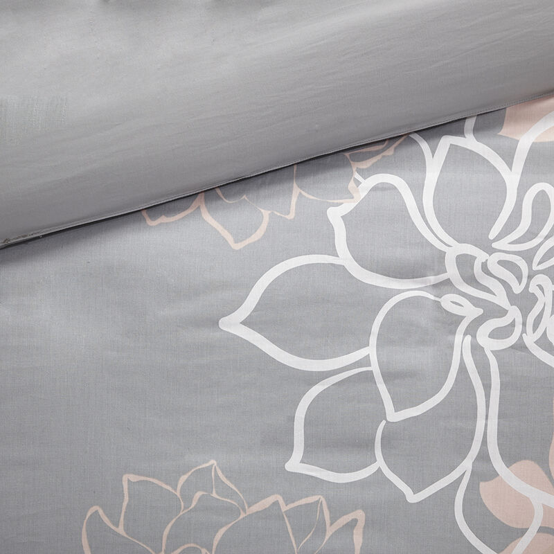 Gracie Mills Glenda 6-Piece Floral Printed Duvet Cover Set