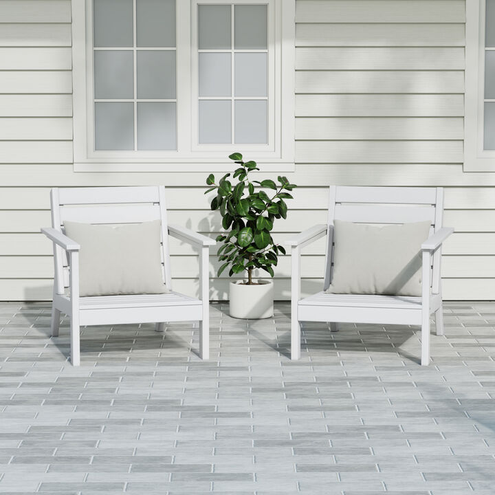 WestinTrends Outdoor Patio HDPE Deep Seating Armchair (Set of 2)