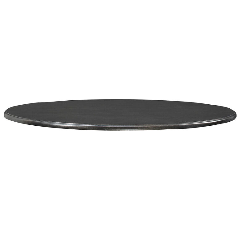 Round Industrial Metal Counter Height Table, Black-Benzara