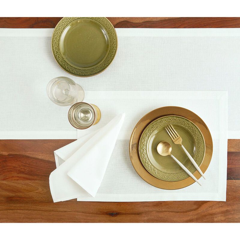 Solino Home Cotton Linen 20 x 20 Inch Dinner Napkins Set of 6 | Dru - Cotton Linen Plain