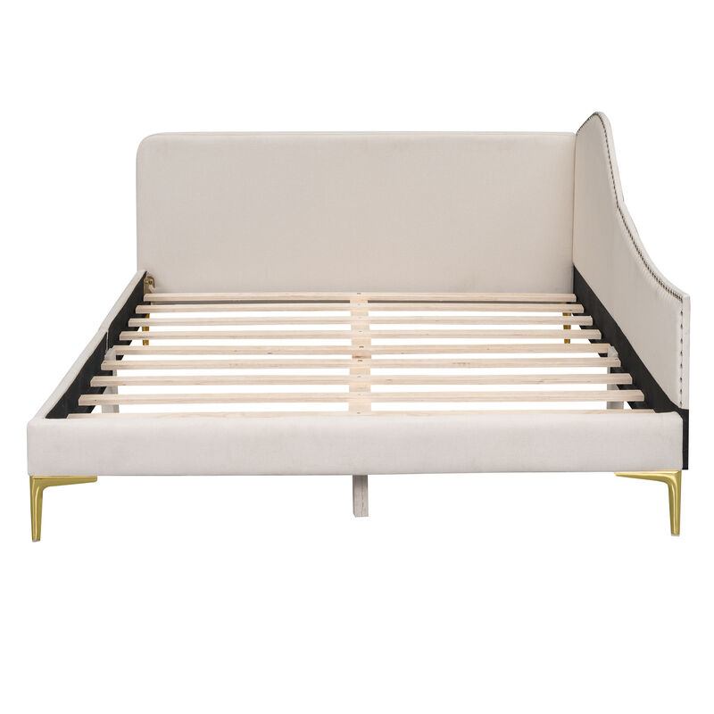 Merax Upholstered Daybed with Headboard and Armrest