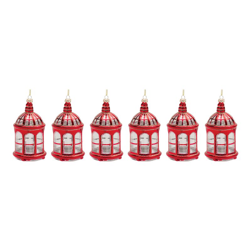 Lantern Christmas Ornament for Holiday Tree Decoration (Set of 6)