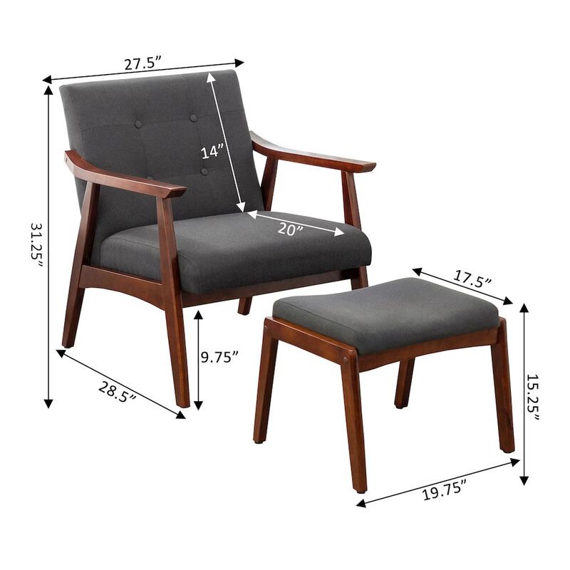 Convenience Concepts Take a Seat Natalie Accent Chair and Ottoman Set