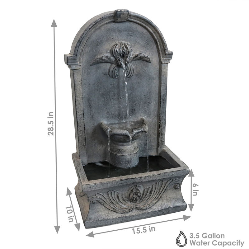 Sunnydaze French-Inspired Reinforced Concrete Outdoor Water Fountain