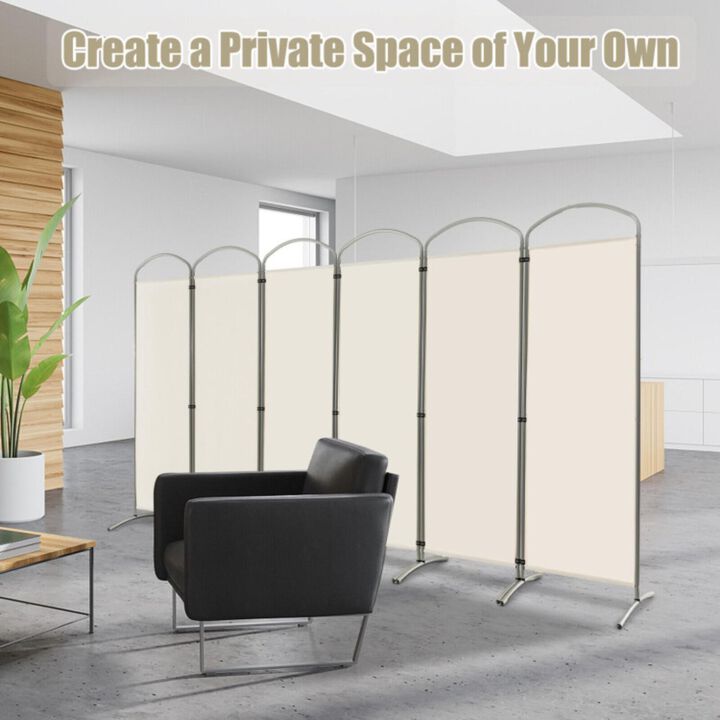 Hivvago 6.2Ft Folding 6-Panel Room Divider for Home Office Living Room