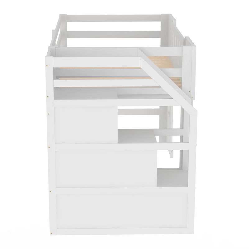 Merax Loft Bed with Storage Staircase and Window