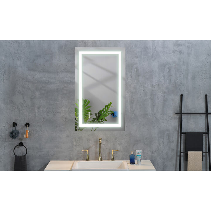 LED Bathroom Mirror with Frontlit and Backlit Wall-Mounted Vanity Mirror with Smart Touch Button for Modern Bathrooms