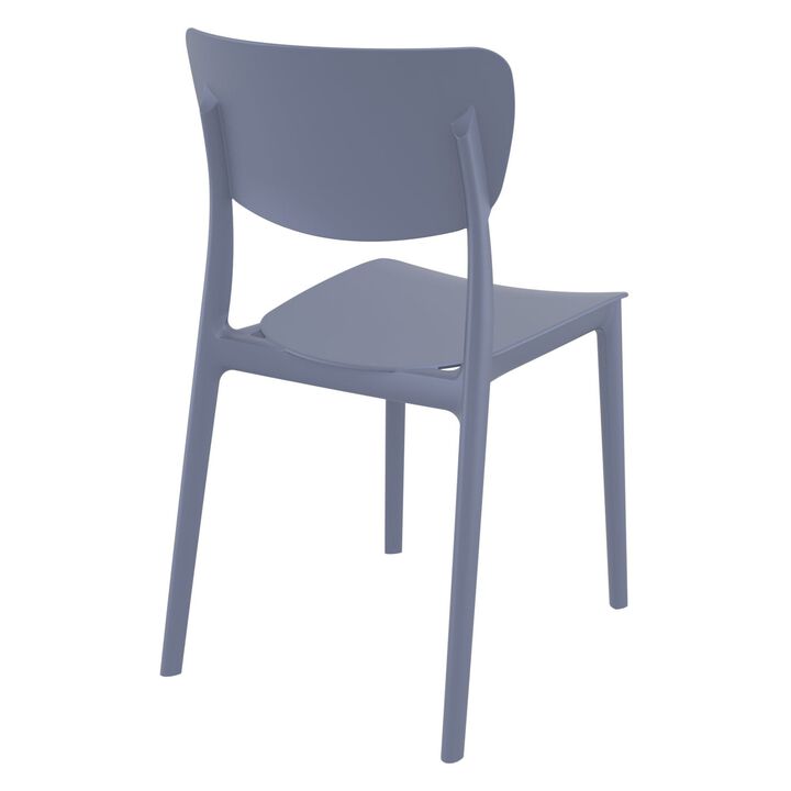 33" White Solid Stackable Patio Dining Chair