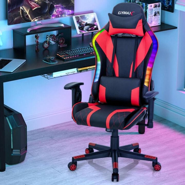 Hivvago Gaming Chair Adjustable Swivel Computer Chair with Dynamic LED Lights