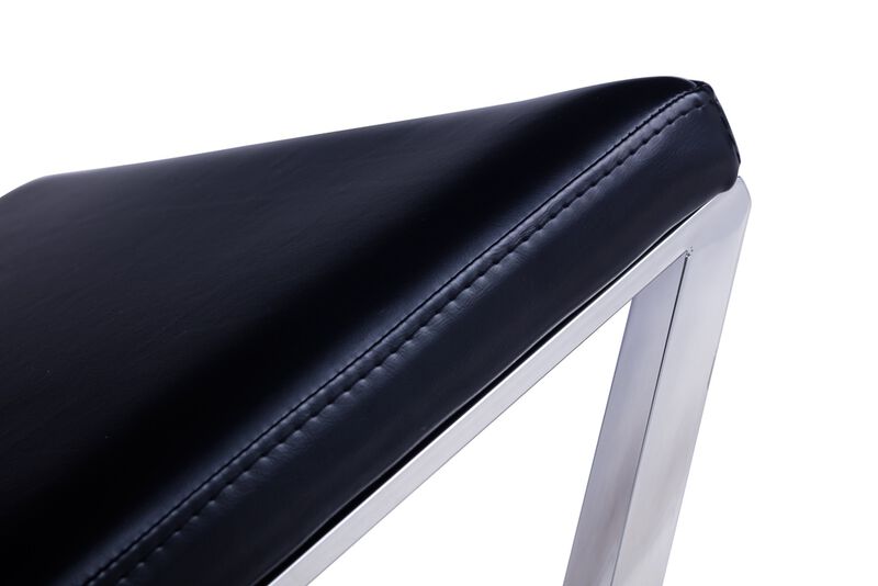 Pasargad Home Luxe Upholstered Bench, White/Chrome