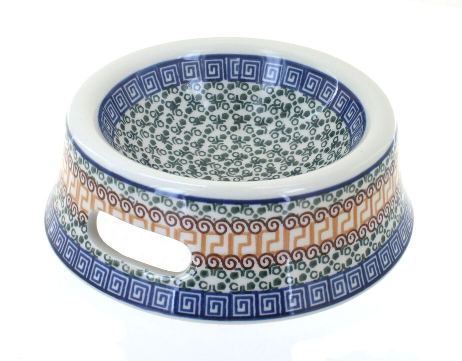 Blue Rose Polish Pottery Cat Bowl