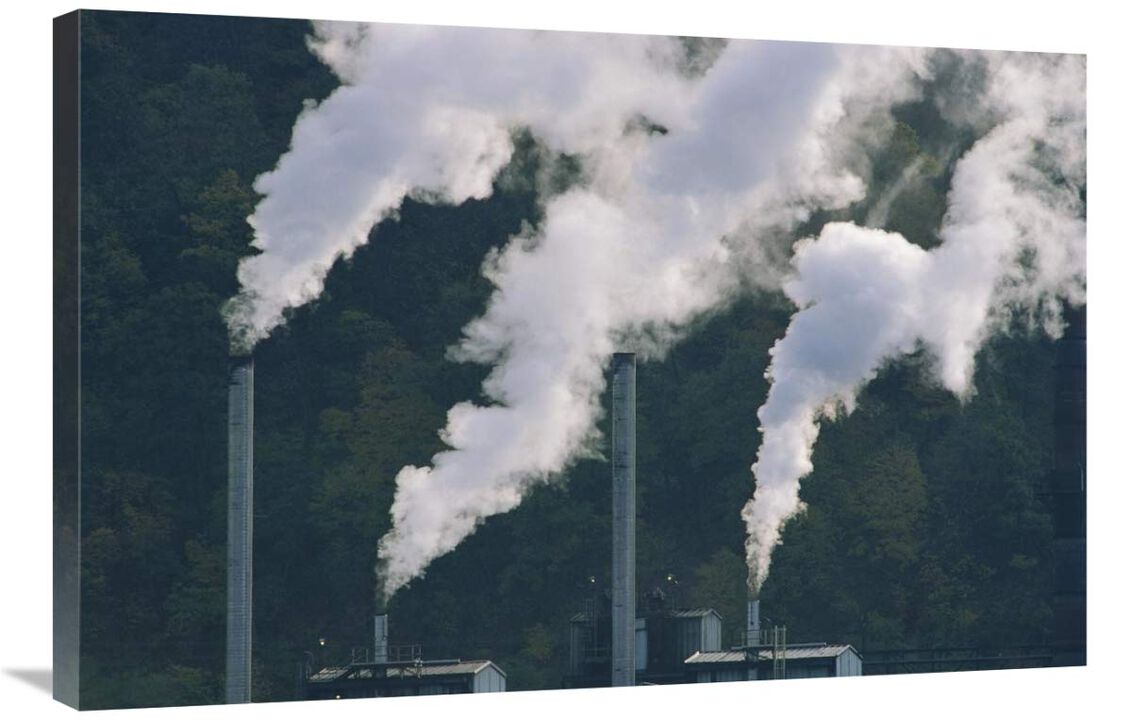 Emissions from coal plant, North America-Canvas Art-36x24