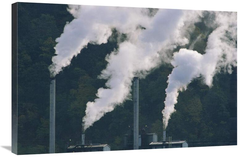 Emissions from coal plant, North America-Canvas Art-36x24
