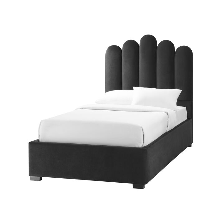 Inspired Home Goldy Velvet Platform Bed