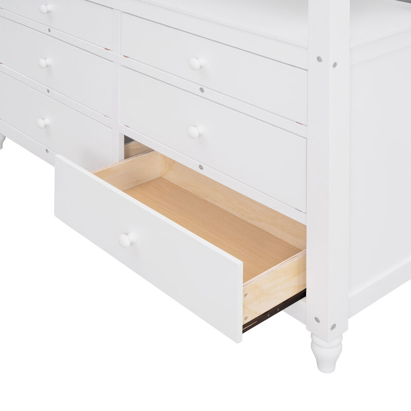 Merax Loft Bed with Drawers and Desk