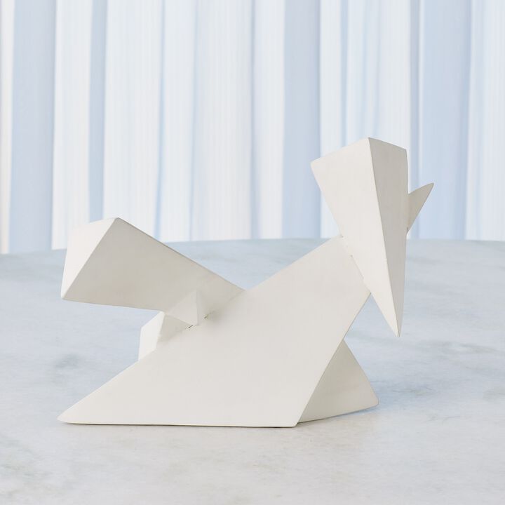 Angular Outcrop Sculpture - white - 9"
