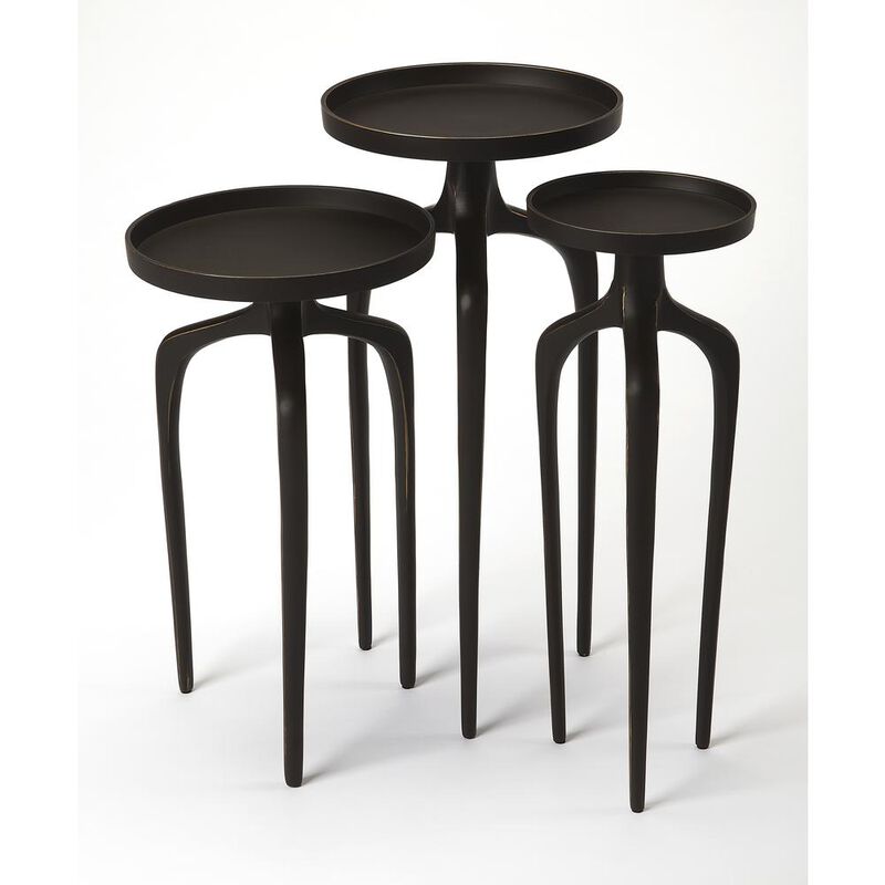Tray Black Aluminum Side Tables, Belen Kox