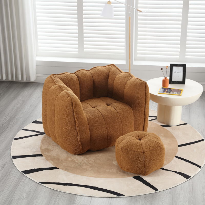 Merax Bean Bag Accent Sofa Chair with Footstool