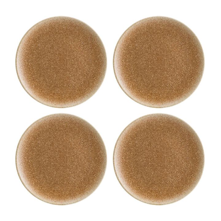Luca Salmon Matte dia.6.75" Round Brown Porcelain Plate (Set of 4)