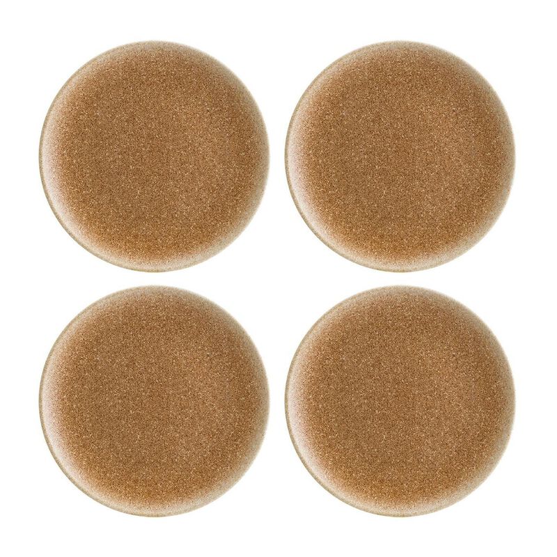 Luca Salmon Matte dia.6.75" Round Brown Porcelain Plate (Set of 4)