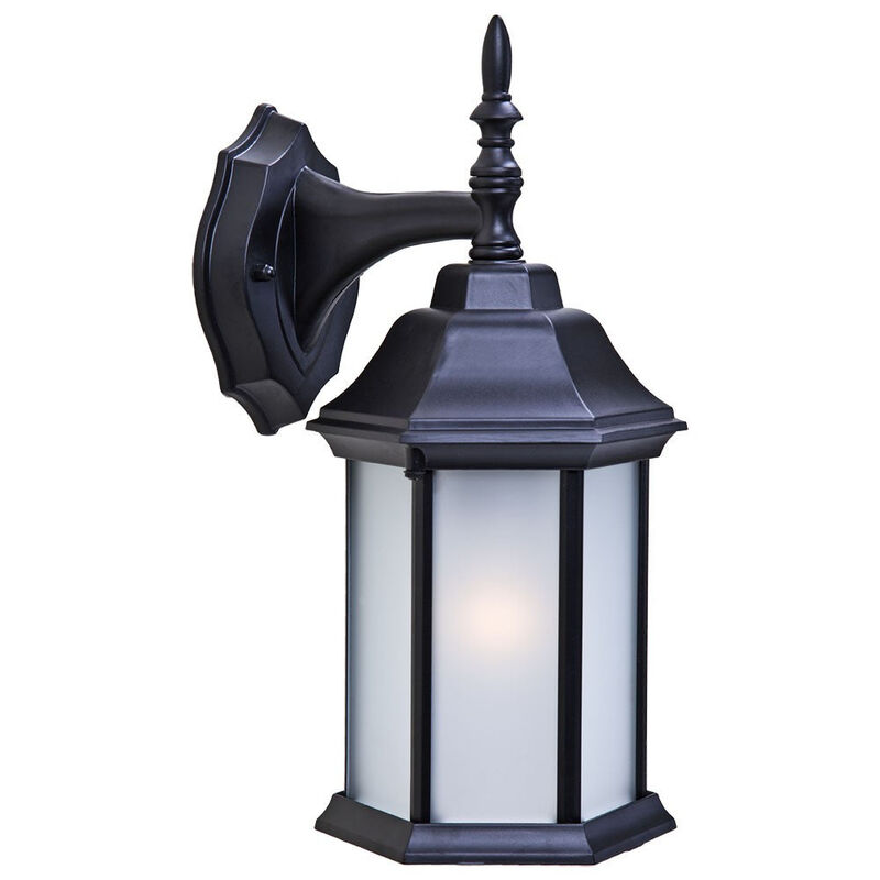 Hivvago Matte Black Frosted Glass Swing Arm Wall Light