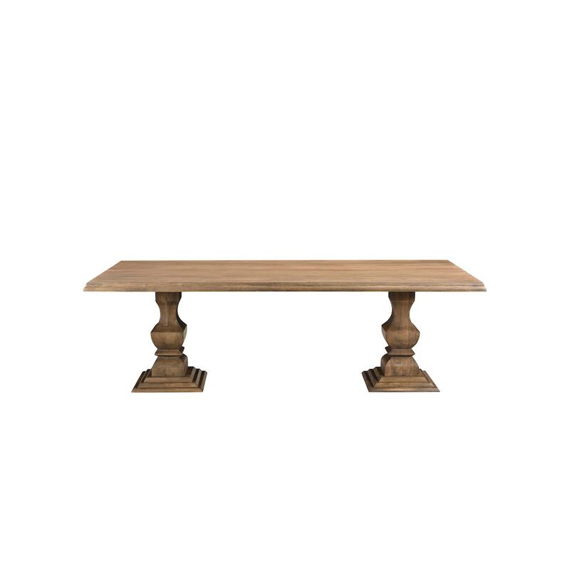 Taran Designs Adrien 96 Solid Wood Double Pedestal Dining Table