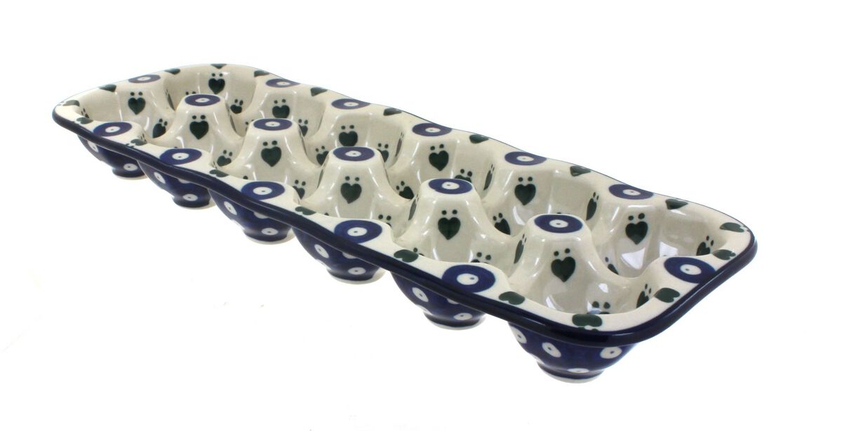 Blue Rose Polish Pottery Athena Egg Tray - 12 Count