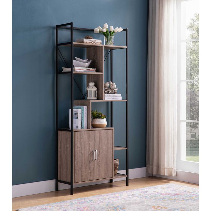 Bookcase Dark Taupe Black