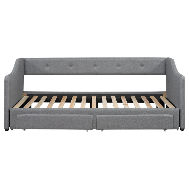 Merax Upholstered Daybed Bed with 2 Drawers