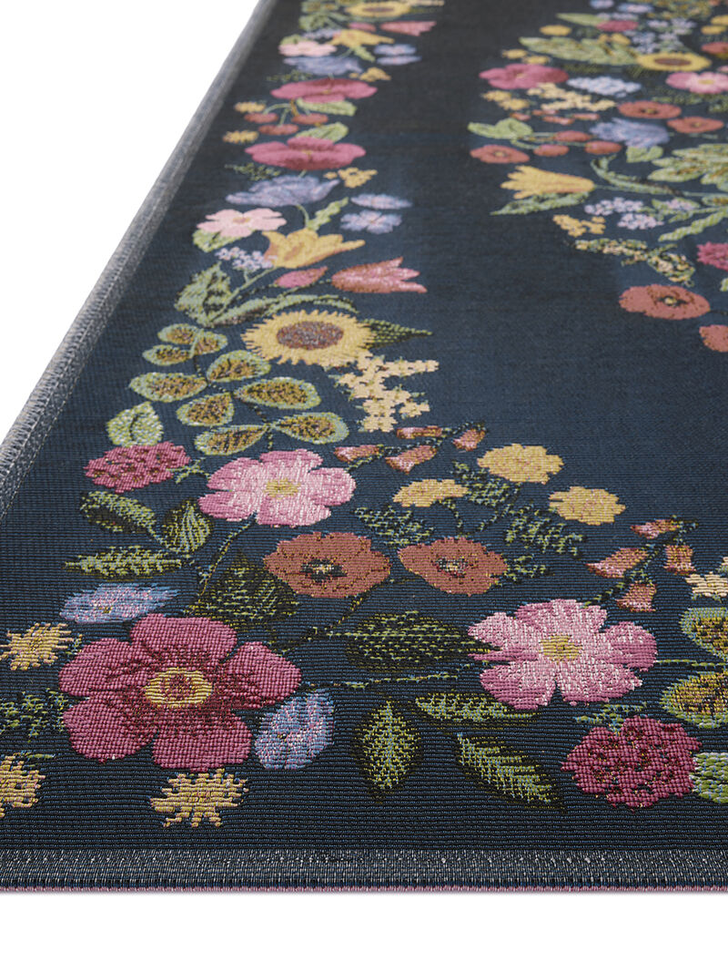 Perennial PRN-01 Navy 3''11" x 5''11" Rug by Rifle Paper Co.