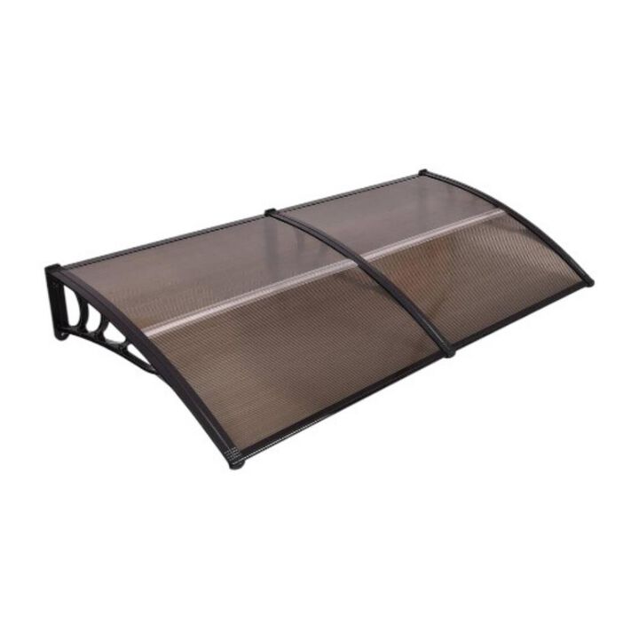 OutdoorWindow Awning Door Polycarbonate Canopy-Brown