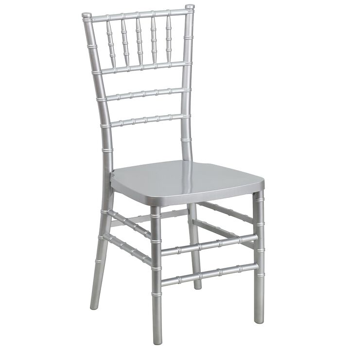Flash Furniture HERCULES PREMIUM Series Silver Resin Stacking Chiavari Chair