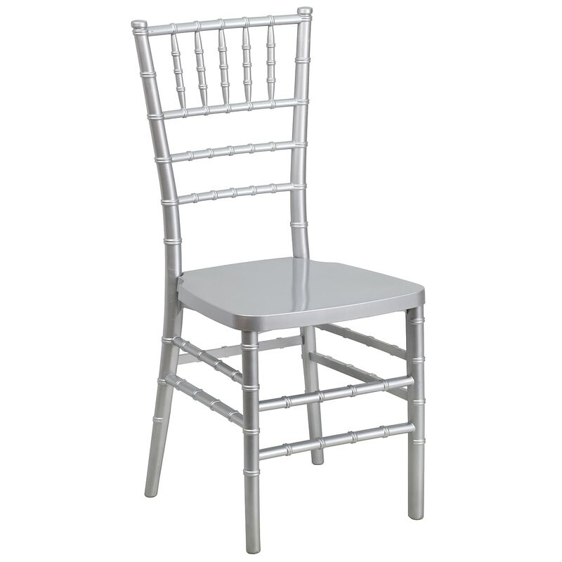 Flash Furniture HERCULES PREMIUM Series Silver Resin Stacking Chiavari Chair