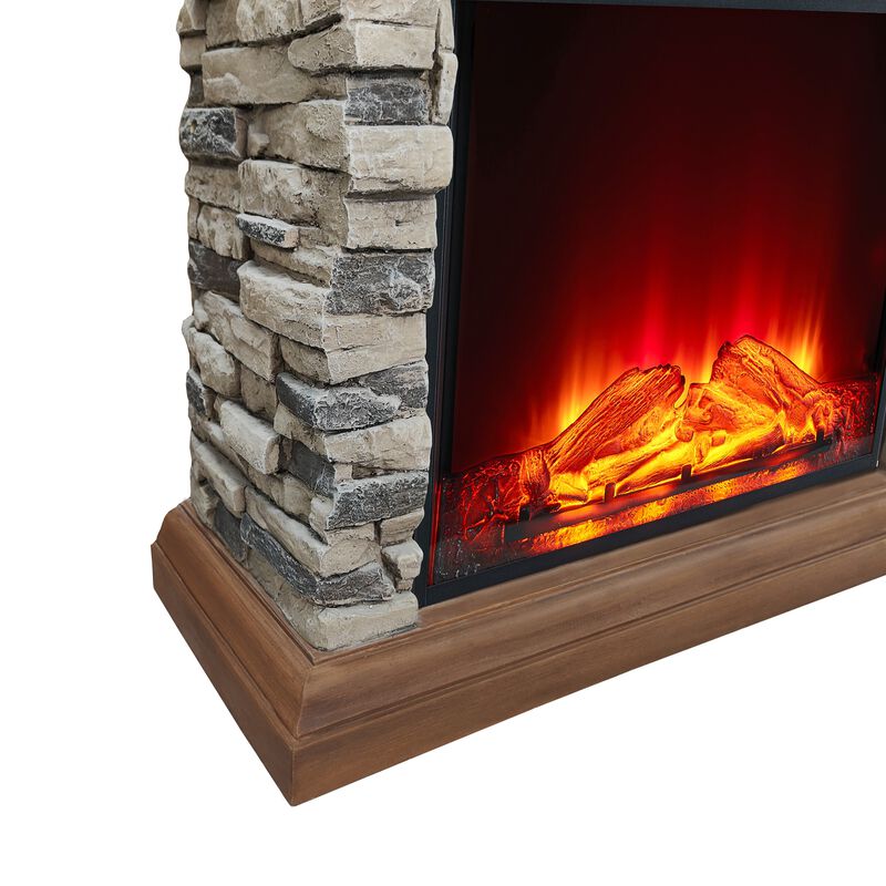 FESTIVO 32" Cozy Fireplace with Realistic Wood & Stone Finish