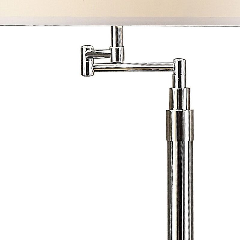 31 Inch Table Lamp Set of 2, Empire Fabric Shade, Modern Nickel Base-Benzara