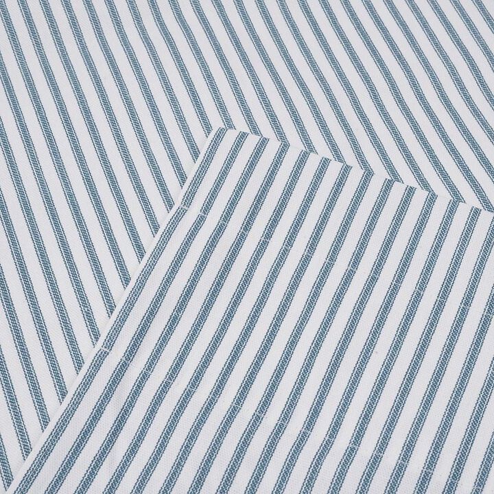 Ellis Curtain Plaza Classic Ticking Stripe Printed on Natural Ground 1.5" Rod Pocket Tailored Tiers