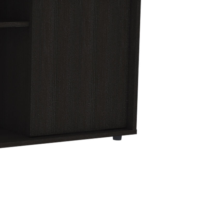 DEPOT E-SHOP Dallas Tv Stand for TV´s up 55", Two Cabinets With Single Door, Four Shelves, Black