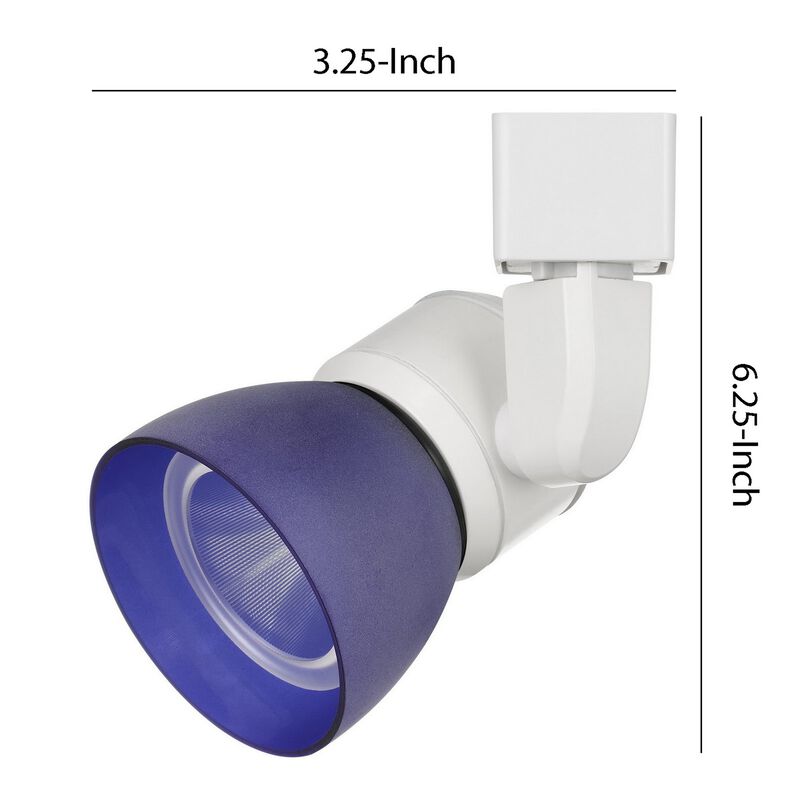 10W Integrated Metal and Polycarbonate LED Track Fixture, White and Blue - Benzara