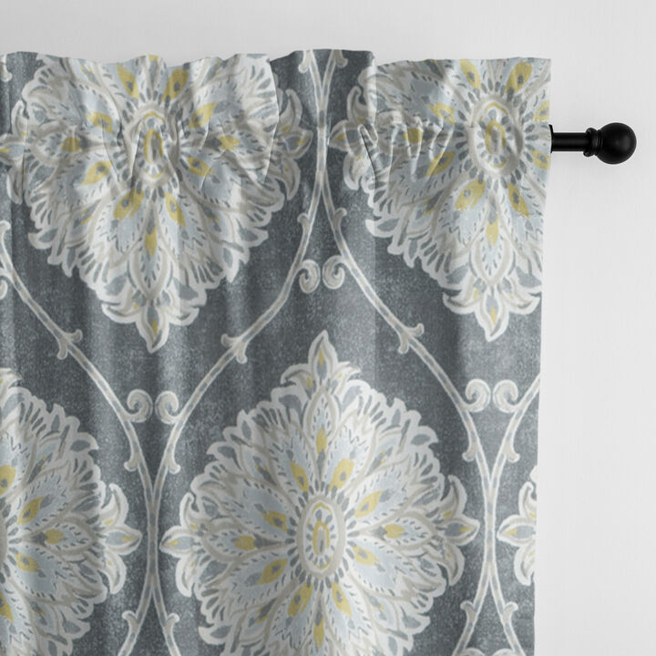 6ix Tailors Fine Linens Bellamy Gray Pole Top Drapery Panel Pair