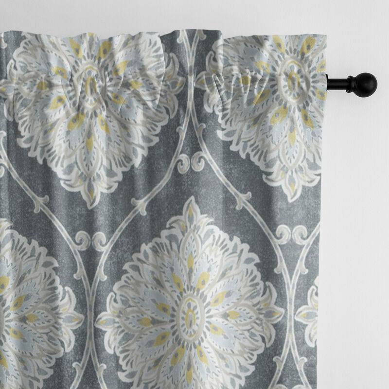 6ix Tailors Fine Linens Bellamy Gray Pole Top Drapery Panel Pair