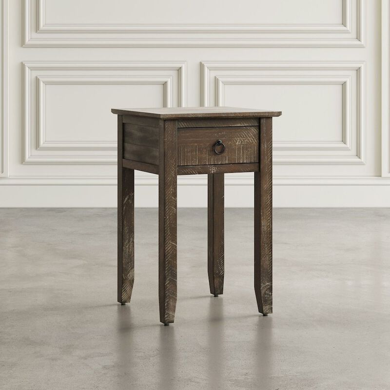Jofran Devon Farmhouse Distressed Solid Wood End Table
