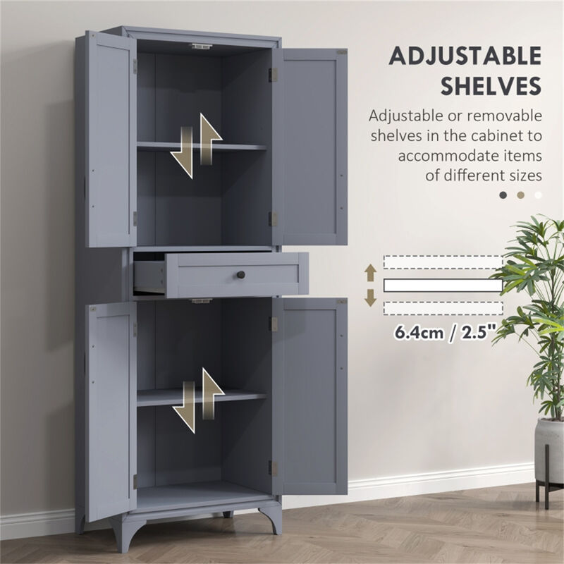Multi-Functional Kitchen Cabinet with Adjustable Shelves