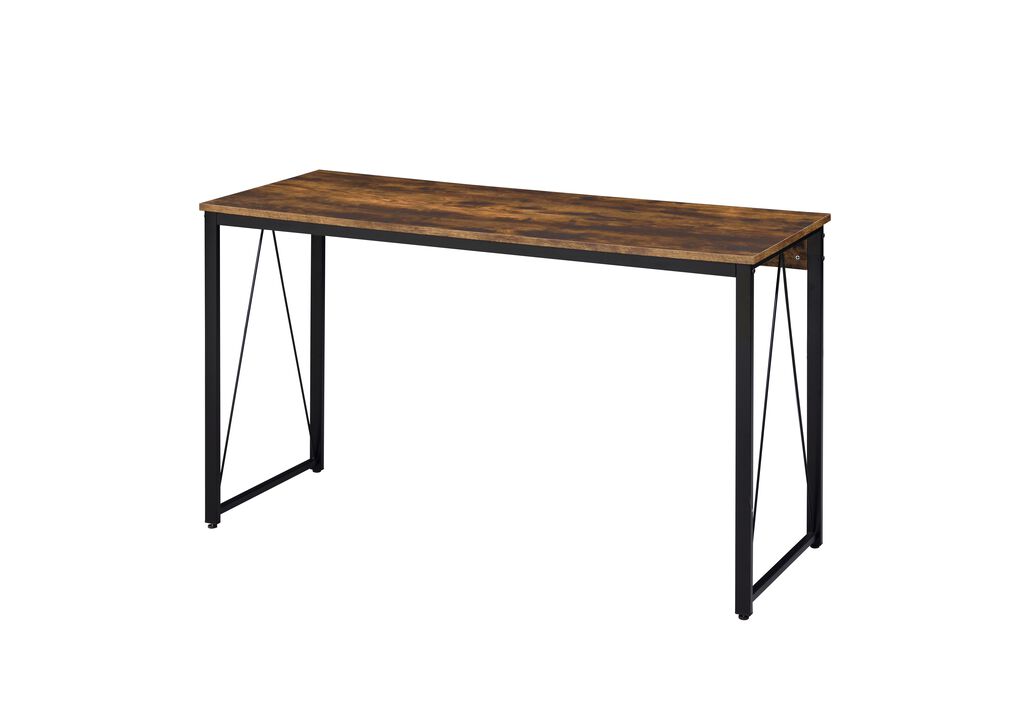 ACME Zaidin Writing Desk, Weathered Oak & Black Finish