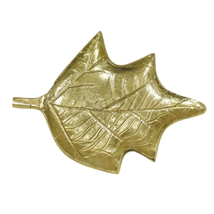 Handmade Decorative Gold Color Coated 8.26 x 5.9 x 0.78 Inches Aluminium Tray 042AB BBH Home'