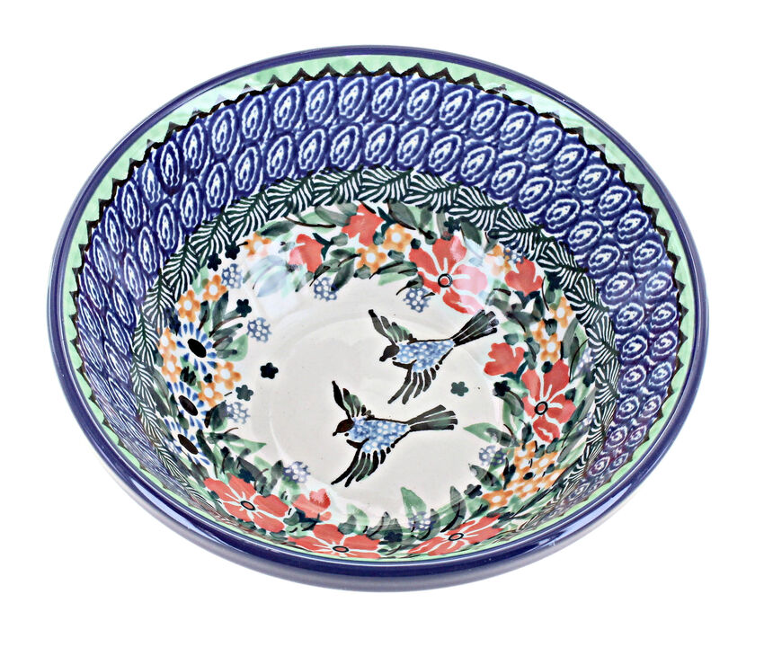 Blue Rose Polish Pottery Saffron Cereal/Soup Bowl